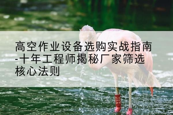南湖剪叉式升降机厂家-高空作业设备选购实战指南-十年工程师揭秘厂家筛选核心法则