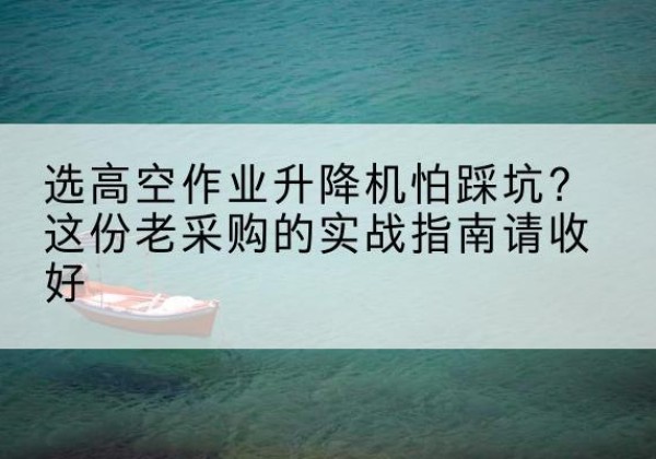 南湖高空作业升降机厂家推荐-选高空作业升降机怕踩坑？这份老采购的实战指南请收好